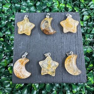 Golden Healer Star & Moon Pendant